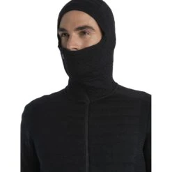 Icebreaker ZoneKnit™ Explore Long Sleeve Zip Hoodie Men - Black -Icebreaker icebreaker mens zoneknit explore long sleeve zip hoodie black 8 1536283