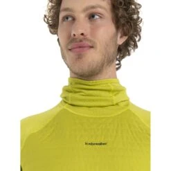 Icebreaker ZoneKnit™ Insulated Long Sleeve Hoodie Men - Bio Lime -Icebreaker icebreaker mens zoneknit insulated long sleeve hoodie bio lime model 5 1499320
