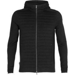Icebreaker ZoneKnit™ Insulated Zip Hoodie Men - Black -Icebreaker icebreaker mens zoneknit insulated zip hoodie black 1 1040628