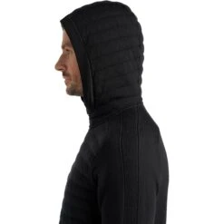 Icebreaker ZoneKnit™ Insulated Zip Hoodie Men - Black -Icebreaker icebreaker mens zoneknit insulated zip hoodie black 6 1040633