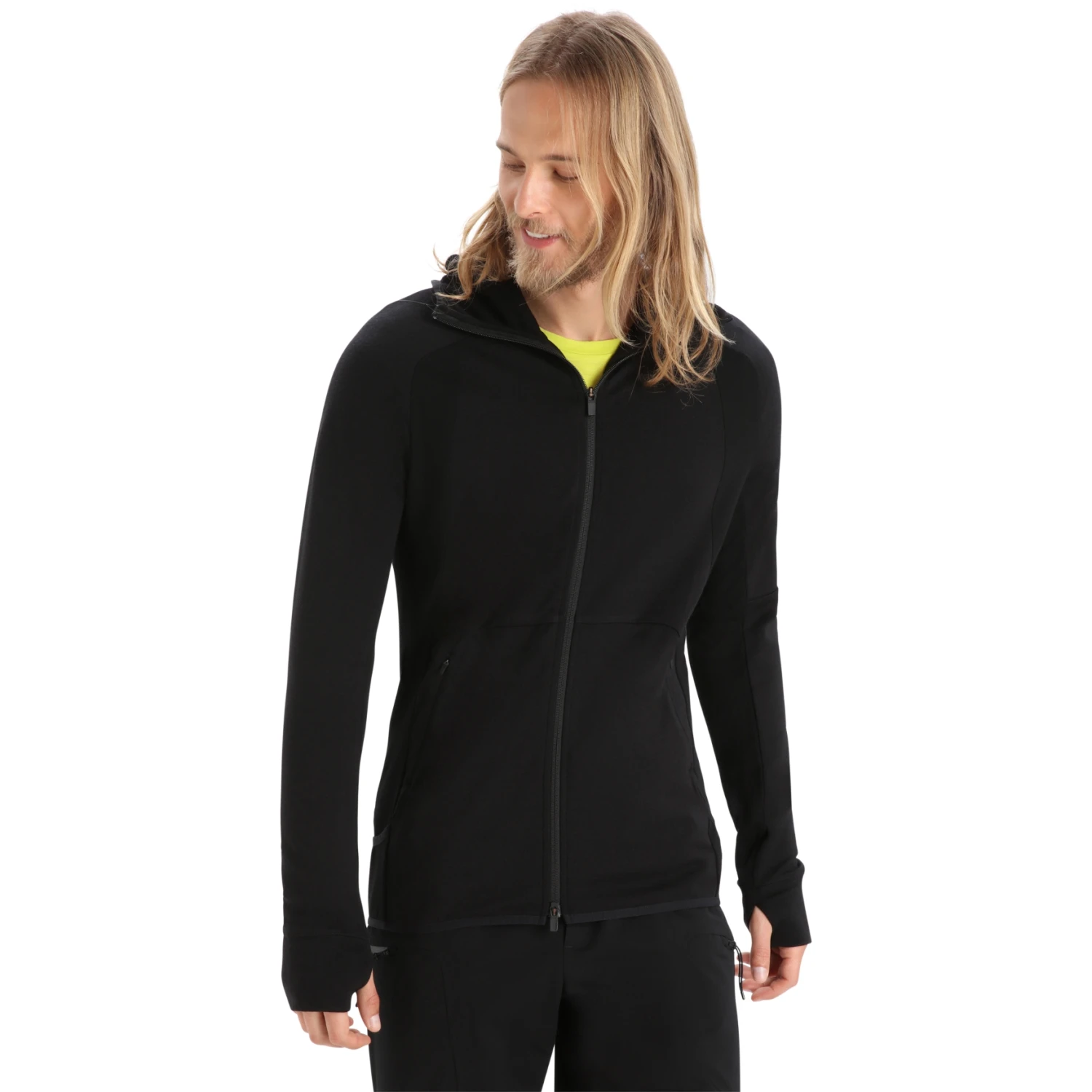 Icebreaker ZoneKnit™ Long Sleeve Zip Hoodie Jacket Men - Black 3 Icebreaker ZoneKnit™ Long Sleeve Zip Hoodie Jacket Men - Black
