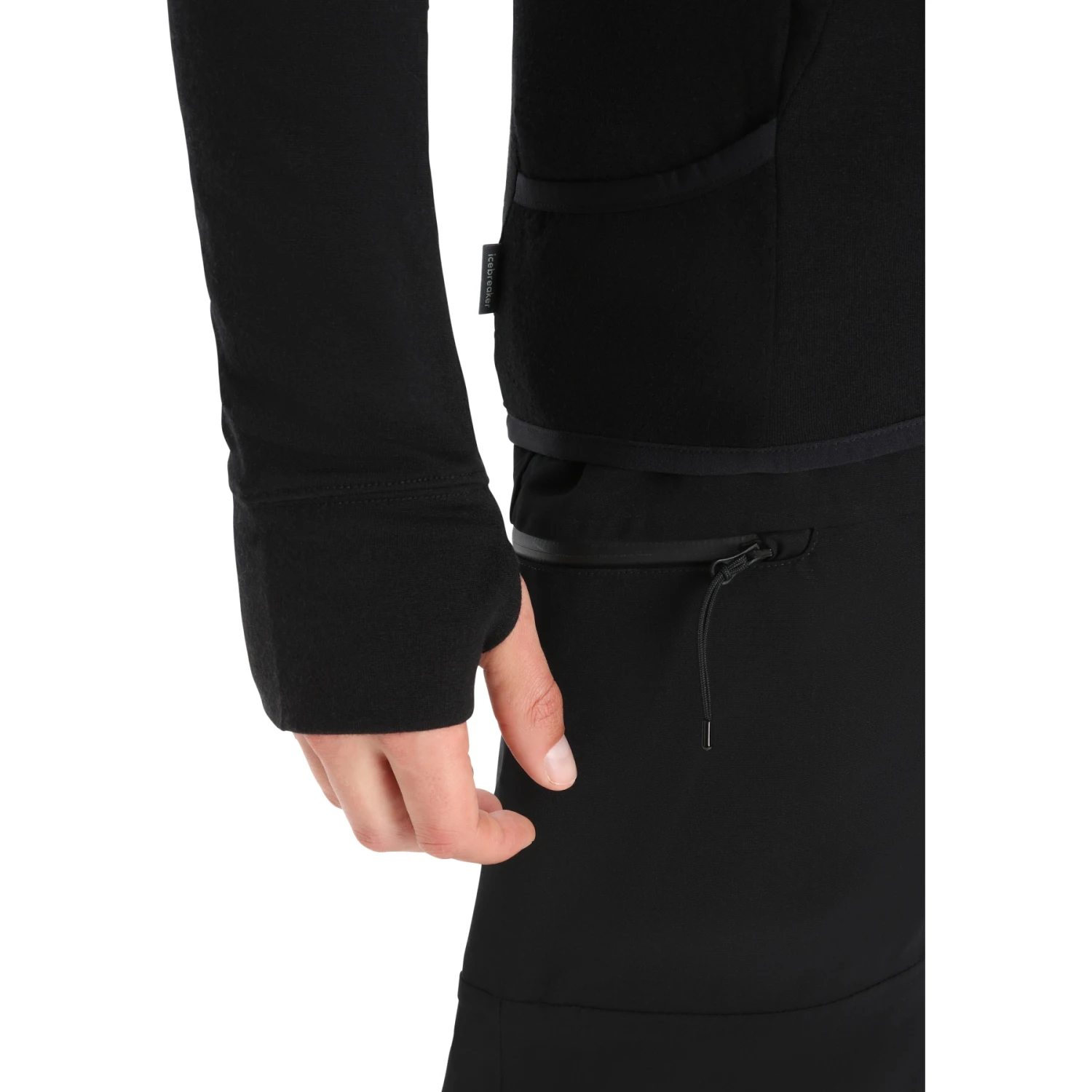 Icebreaker ZoneKnit™ Long Sleeve Zip Hoodie Jacket Men - Black 10 Icebreaker ZoneKnit™ Long Sleeve Zip Hoodie Jacket Men - Black - Image 8