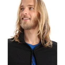 Icebreaker ZoneKnit™ Long Sleeve Zip Jacket Men - Black -Icebreaker icebreaker mens zoneknit long sleeve zip jacket black 5 1265381