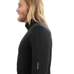 Icebreaker ZoneKnit™ Long Sleeve Zip Jacket Men - Black -Icebreaker icebreaker mens zoneknit long sleeve zip jacket black 6 1265382