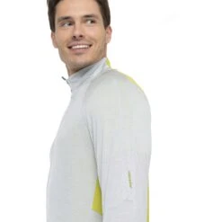 Icebreaker ZoneKnit™ Long Sleeve Zip Jacket Men - Ether/Bio Lime -Icebreaker icebreaker mens zoneknit long sleeve zip jacket ether bio lime model 7 1499309