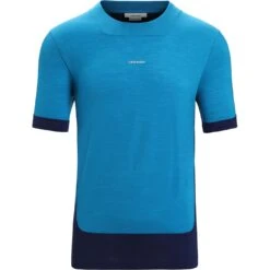 Icebreaker ZoneKnit™ Short Sleeve Tee Men - Geo Blue/Royal Navy -Icebreaker icebreaker mens zoneknit short sleeve tee geo blue royal navy 1 1383422