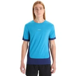 Icebreaker ZoneKnitâ„¢ Short Sleeve Tee Men - Geo Blue/Royal Navy