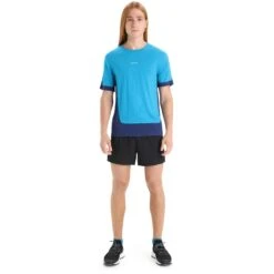 Icebreaker ZoneKnit™ Short Sleeve Tee Men - Geo Blue/Royal Navy -Icebreaker icebreaker mens zoneknit short sleeve tee geo blue royal navy 3 1458887