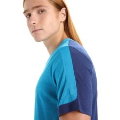 Icebreaker ZoneKnit™ Short Sleeve Tee Men - Geo Blue/Royal Navy -Icebreaker icebreaker mens zoneknit short sleeve tee geo blue royal navy 5 1458889