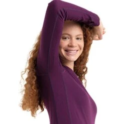 Icebreaker 200 ZoneKnit™ Crewe Long Sleeve Shirt Women - Nightshade/Eletronpnk/CB -Icebreaker icebreaker women 200 zonekni long sleeve crewe nightshade eletronpnk cb 5 1541801