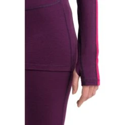 Icebreaker 200 ZoneKnit™ Crewe Long Sleeve Shirt Women - Nightshade/Eletronpnk/CB -Icebreaker icebreaker women 200 zonekni long sleeve crewe nightshade eletronpnk cb 6 1541800