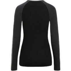 Icebreaker 125 ZoneKnit™ Long Sleeve Crewe Women - Jet Hthr/Black/Metro Hthr -Icebreaker icebreaker womens 125 zoneknit long sleeve crewe jet hthr black metro hthr 2 1385360