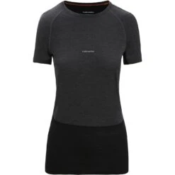 Icebreaker 125 ZoneKnit™ Short Sleeve Crewe Women - Jet Hthr/Black/Metro Hthr -Icebreaker icebreaker womens 125 zoneknit short sleeve crewe jet hthr black metro hthr 1 1385395