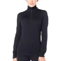 Icebreaker 200 Oasis Half Zip Long Sleeve Shirt Women - Black