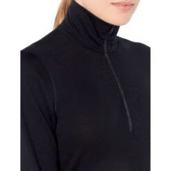Icebreaker 200 Oasis Half Zip Long Sleeve Shirt Women - Black -Icebreaker icebreaker womens 200 oasis halfzip ls black 5 840044