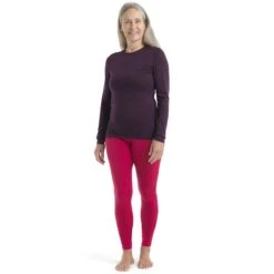 Icebreaker 200 Oasis Leggings Women - Electron Pink -Icebreaker icebreaker womens 200 oasis leggings electron pink model 3 1499415