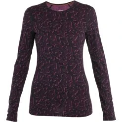 Icebreaker 200 Oasis Macro Forms Crewe Long Sleeve Shirt Women - Tempo/Black/Nightshade/AOP