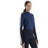 Icebreaker 200 Sonebula Half Zip Long Sleeve Hood Shirt Women - Midnight Navy/Royal Navy/Snow