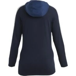 Icebreaker 200 Sonebula Half Zip Long Sleeve Hood Shirt Women - Midnight Navy/Royal Navy/Snow -Icebreaker icebreaker womens 200 sonebula half zip long sleeve hood shirt midnight navy royal navy snow 2 1488813