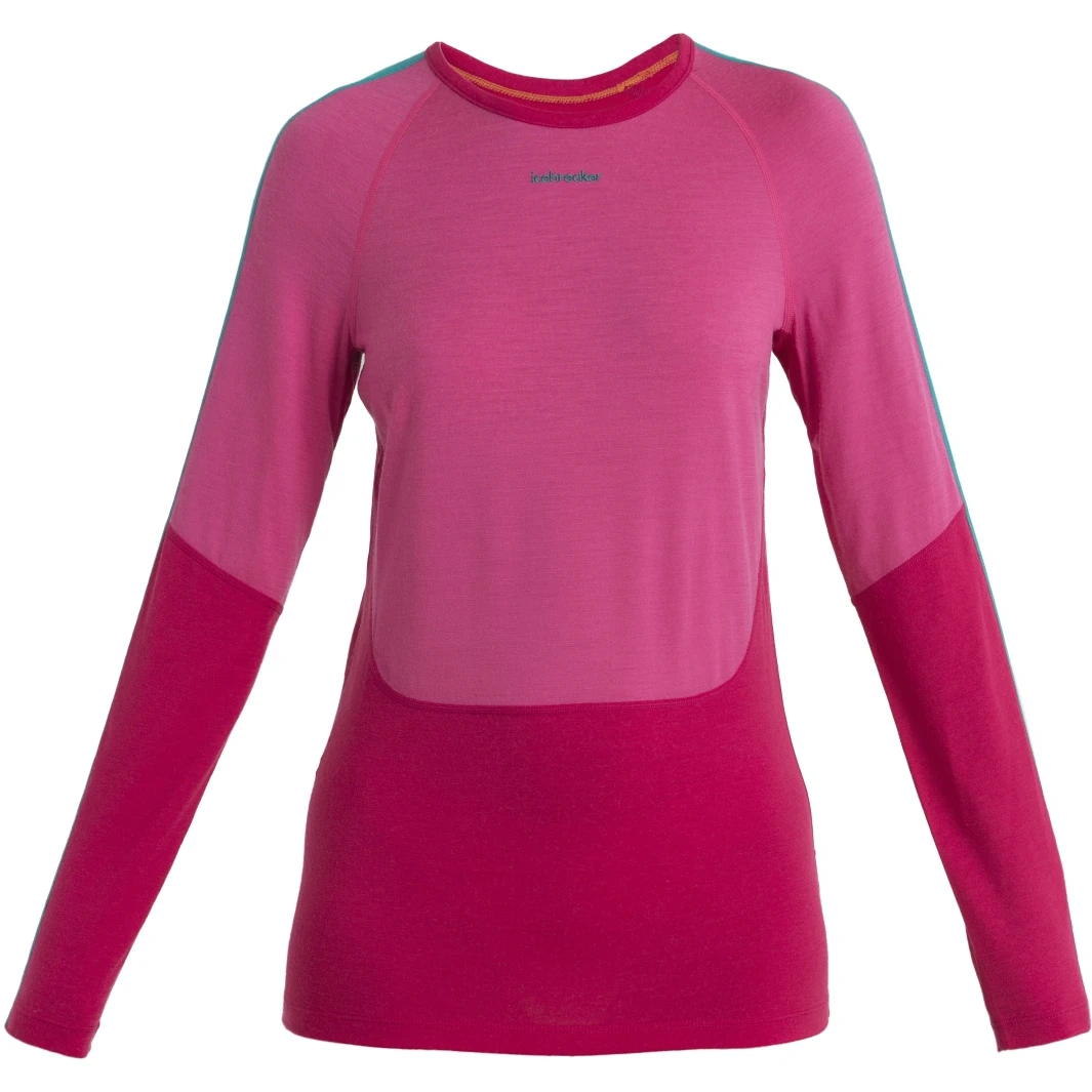 Icebreaker 200 Sonebula Crewe Long Sleeve Shirt Women - Electron Pink/Tempo/Flux Green 5 Icebreaker 200 Sonebula Crewe Long Sleeve Shirt Women - Electron Pink/Tempo/Flux Green - Image 3