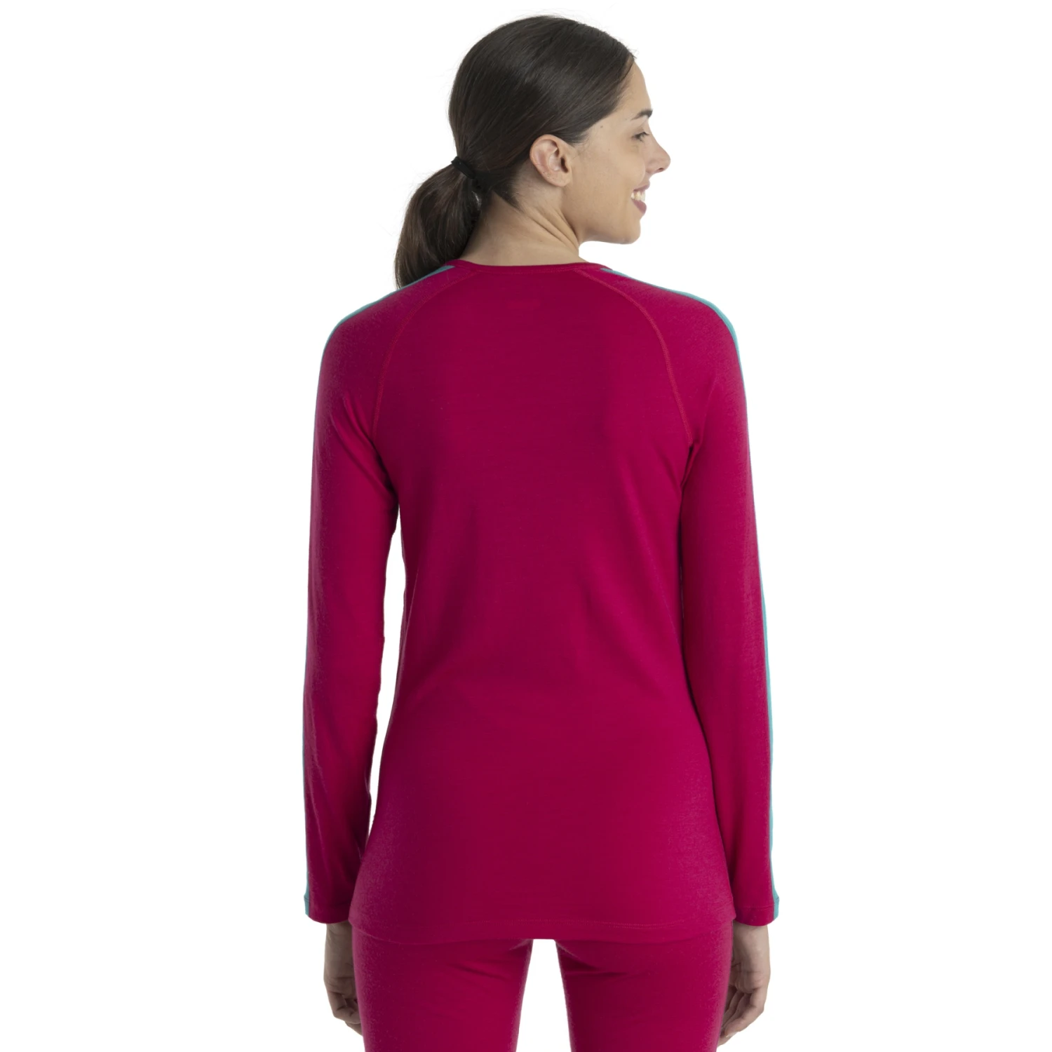 Icebreaker 200 Sonebula Crewe Long Sleeve Shirt Women - Electron Pink/Tempo/Flux Green 4 Icebreaker 200 Sonebula Crewe Long Sleeve Shirt Women - Electron Pink/Tempo/Flux Green - Image 2