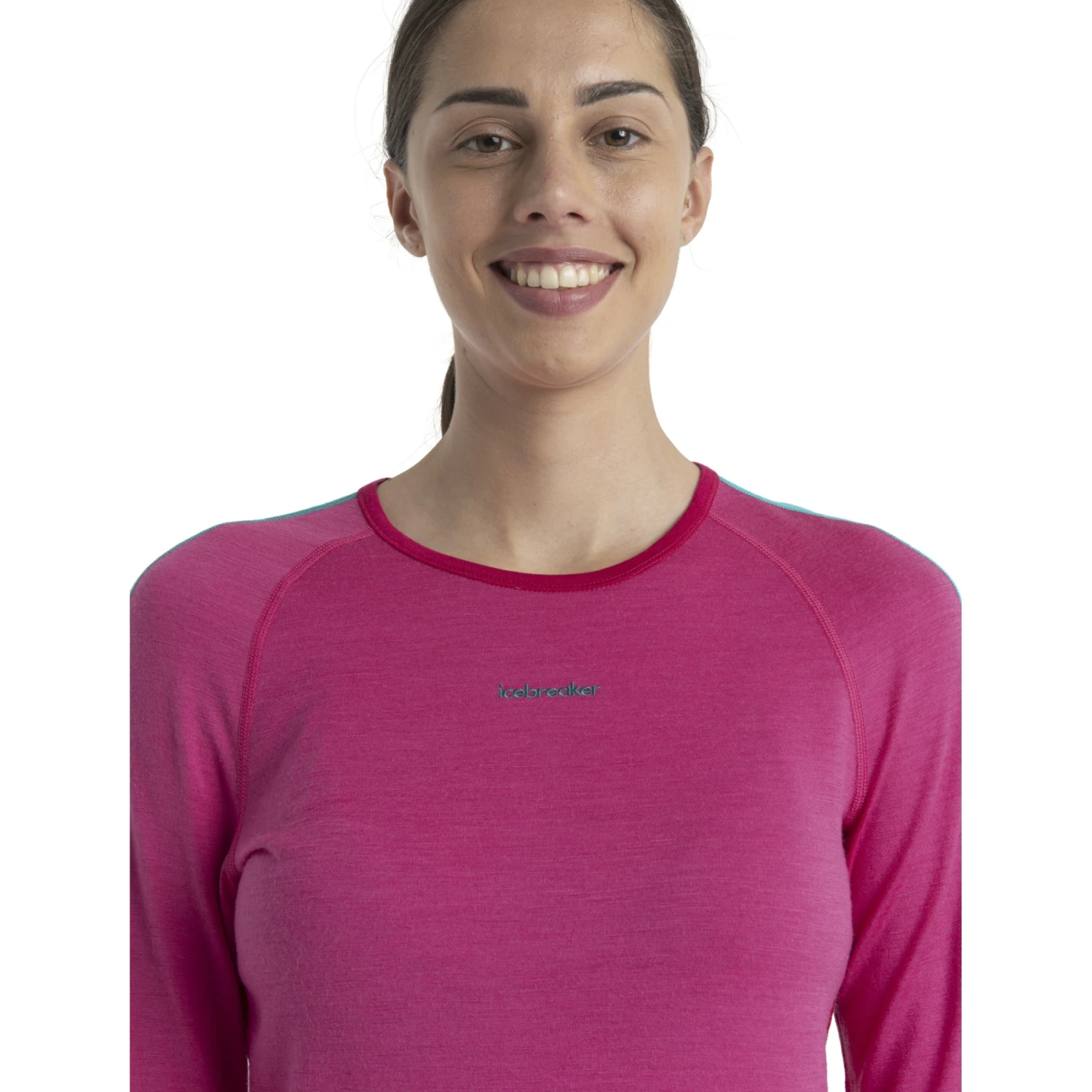 Icebreaker 200 Sonebula Crewe Long Sleeve Shirt Women - Electron Pink/Tempo/Flux Green 8 Icebreaker 200 Sonebula Crewe Long Sleeve Shirt Women - Electron Pink/Tempo/Flux Green - Image 6