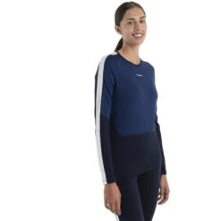 Icebreaker 200 Sonebula Crewe Long Sleeve Shirt Women - Midnight Navy/Royal Navy/Snow