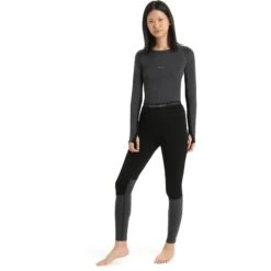 Icebreaker 200 ZoneKnit™ Leggings Women - Black/Jet Hthr -Icebreaker icebreaker womens 200 zoneknit leggings black jet hthr 6 1271550