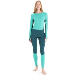 Icebreaker 200 ZoneKnit™ Leggings Women - Green Glory/Fresh -Icebreaker icebreaker womens 200 zoneknit leggings green glory fresh 5 1382535