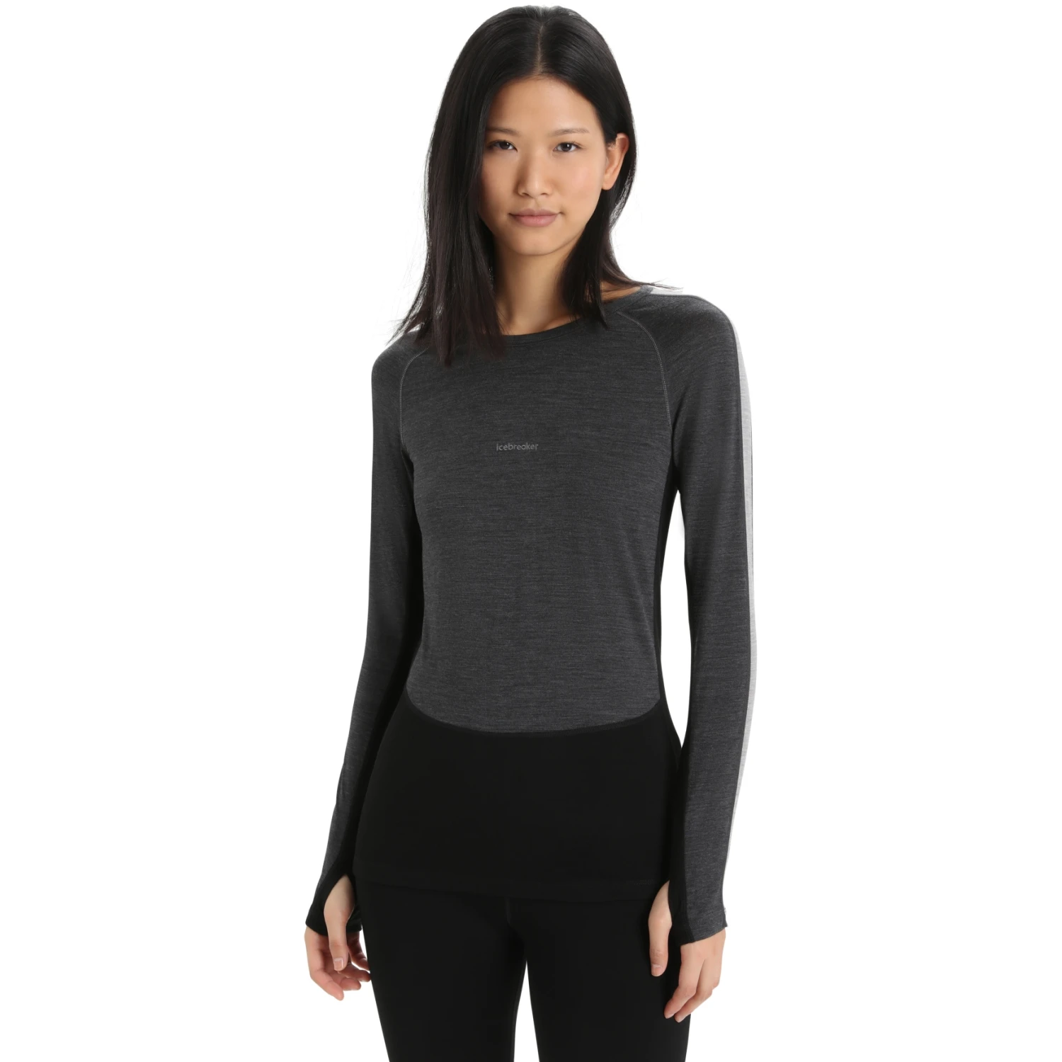 Icebreaker 200 ZoneKnit™ Crewe Long Sleeve Shirt Women - Jet Hthr/Black/Metro Hthr 3 Icebreaker 200 ZoneKnit™ Crewe Long Sleeve Shirt Women - Jet Hthr/Black/Metro Hthr