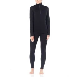 Icebreaker 260 Tech Half Zip Long Sleeve Shirt Women - Black -Icebreaker icebreaker womens 260 tech half zip long sleeve shirt black 4 904500