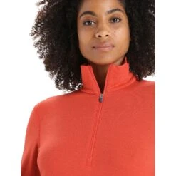Icebreaker 260 Tech Half Zip Long Sleeve Shirt Women - Vibrant Earth -Icebreaker icebreaker womens 260 tech half zip long sleeve shirt vibrant earth 6 1382572