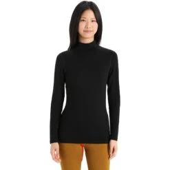 Icebreaker 260 Tech Turtleneck Long Sleeve Shirt Women - Black