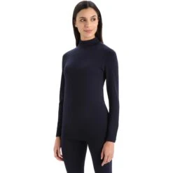 Icebreaker 260 Tech Turtleneck Long Sleeve Shirt Women - Midnight Navy