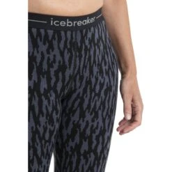 Icebreaker 260 Vertex Glacial Flow Leggings Women - Graphite/Black/Jet HTHR -Icebreaker icebreaker womens 260 vertex glacial flow leggings graphite black jet hthr model 4 1499556