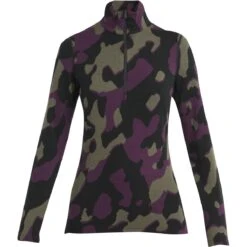 Icebreaker 260 Vertex Half Zip Natural Shades Long Sleeve Shirt Women - Black/Loden/Nightshade/Jet HTHR -Icebreaker icebreaker womens 260 vertex half zip natural shades long sleeve black loden nightshade jet hthr 1 1488950