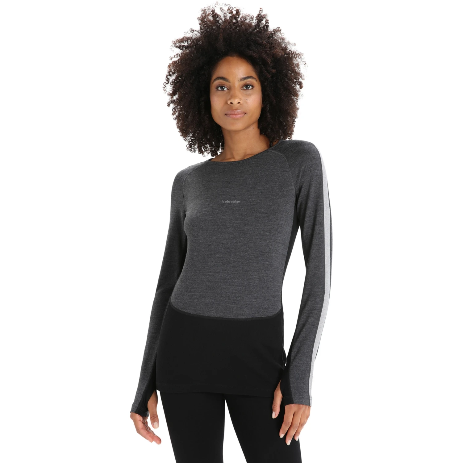 Icebreaker 260 ZoneKnit™ Crewe Long Sleeve Shirt Women - Jet HTHR/Black/Metro HTHR 3 Icebreaker 260 ZoneKnit™ Crewe Long Sleeve Shirt Women - Jet HTHR/Black/Metro HTHR