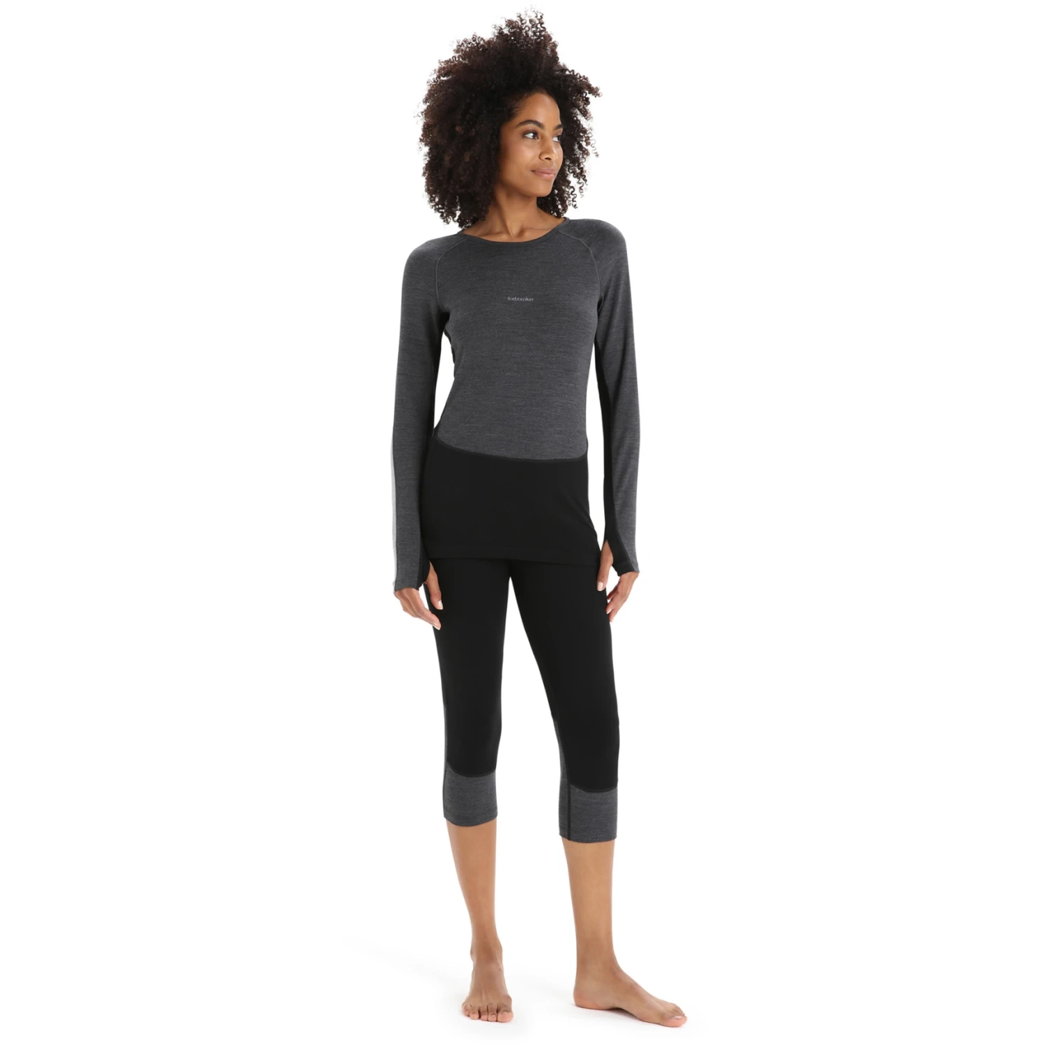Icebreaker 260 ZoneKnit™ Crewe Long Sleeve Shirt Women - Jet HTHR/Black/Metro HTHR 7 Icebreaker 260 ZoneKnit™ Crewe Long Sleeve Shirt Women - Jet HTHR/Black/Metro HTHR - Image 5