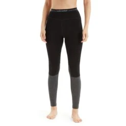 Icebreaker 260 ZoneKnit™ Leggings Women - Black/Jet Hthr