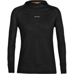 Icebreaker Cool-Lite™ Long Sleeve Hoodie Women - Black -Icebreaker icebreaker womens cool lite long sleeve hoodie black 1 1269755