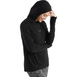 Icebreaker Cool-Lite™ Long Sleeve Hoodie Women - Black -Icebreaker icebreaker womens cool lite long sleeve hoodie black 4 1269758