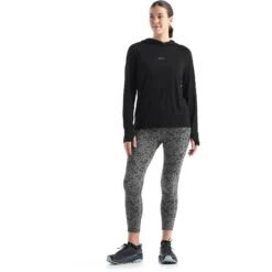 Icebreaker Cool-Lite™ Long Sleeve Hoodie Women - Black -Icebreaker icebreaker womens cool lite long sleeve hoodie black 7 1269761