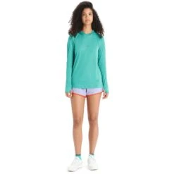 Icebreaker Cool-Lite™ Long Sleeve Hoodie Women - Fresh -Icebreaker icebreaker womens cool lite long sleeve hoodie fresh 5 1381074