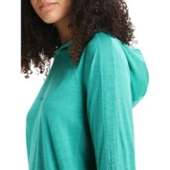 Icebreaker Cool-Lite™ Long Sleeve Hoodie Women - Fresh -Icebreaker icebreaker womens cool lite long sleeve hoodie fresh 7 1381076