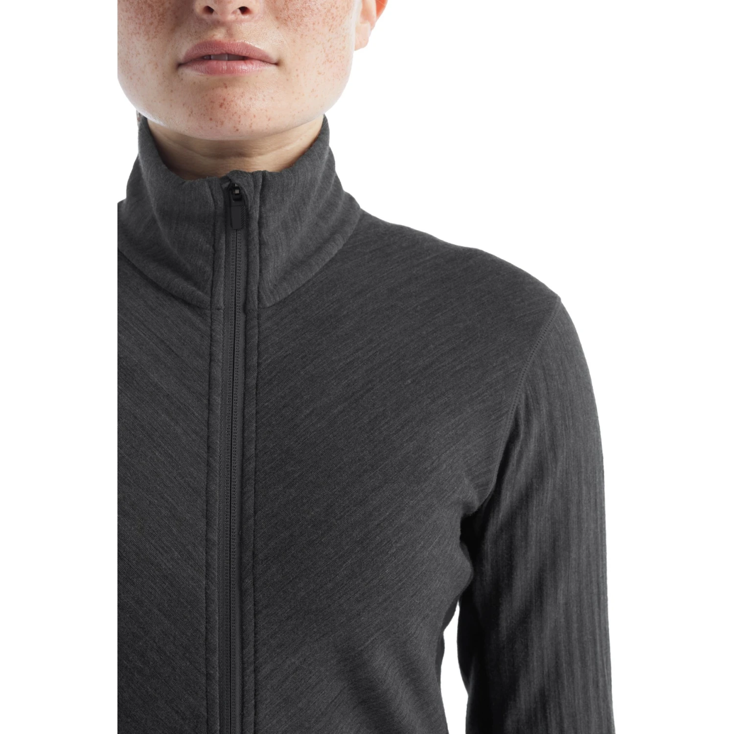 Icebreaker Descender Long Sleeve Zip Women - Jet Hthr/Black 7 Icebreaker Descender Long Sleeve Zip Women - Jet Hthr/Black - Image 5