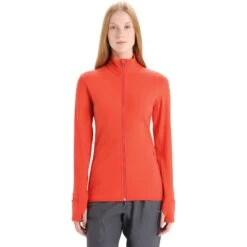 Icebreaker Descender Long Sleeve Zip Women - Vibrant Earth