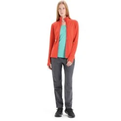 Icebreaker Descender Long Sleeve Zip Women - Vibrant Earth -Icebreaker icebreaker womens descender long sleeve zip vibrant earth 5 1381206