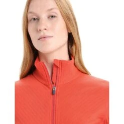 Icebreaker Descender Long Sleeve Zip Women - Vibrant Earth -Icebreaker icebreaker womens descender long sleeve zip vibrant earth 6 1381207