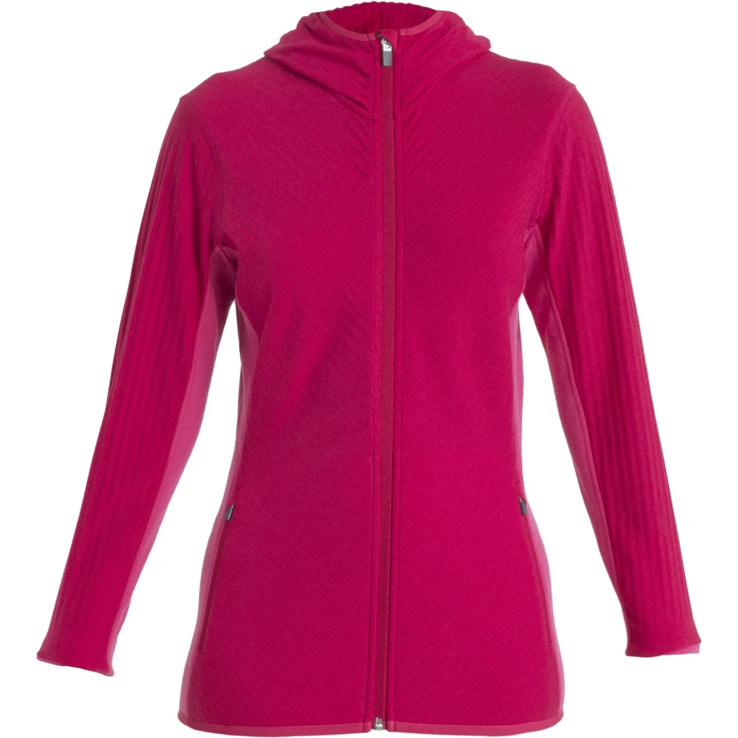Icebreaker Descender Zip Hood Long Sleeve Midlayer Women - Electron Pink/Tempo 5 Icebreaker Descender Zip Hood Long Sleeve Midlayer Women - Electron Pink/Tempo - Image 3