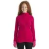 Icebreaker Descender Zip Hood Long Sleeve Midlayer Women - Electron Pink/Tempo